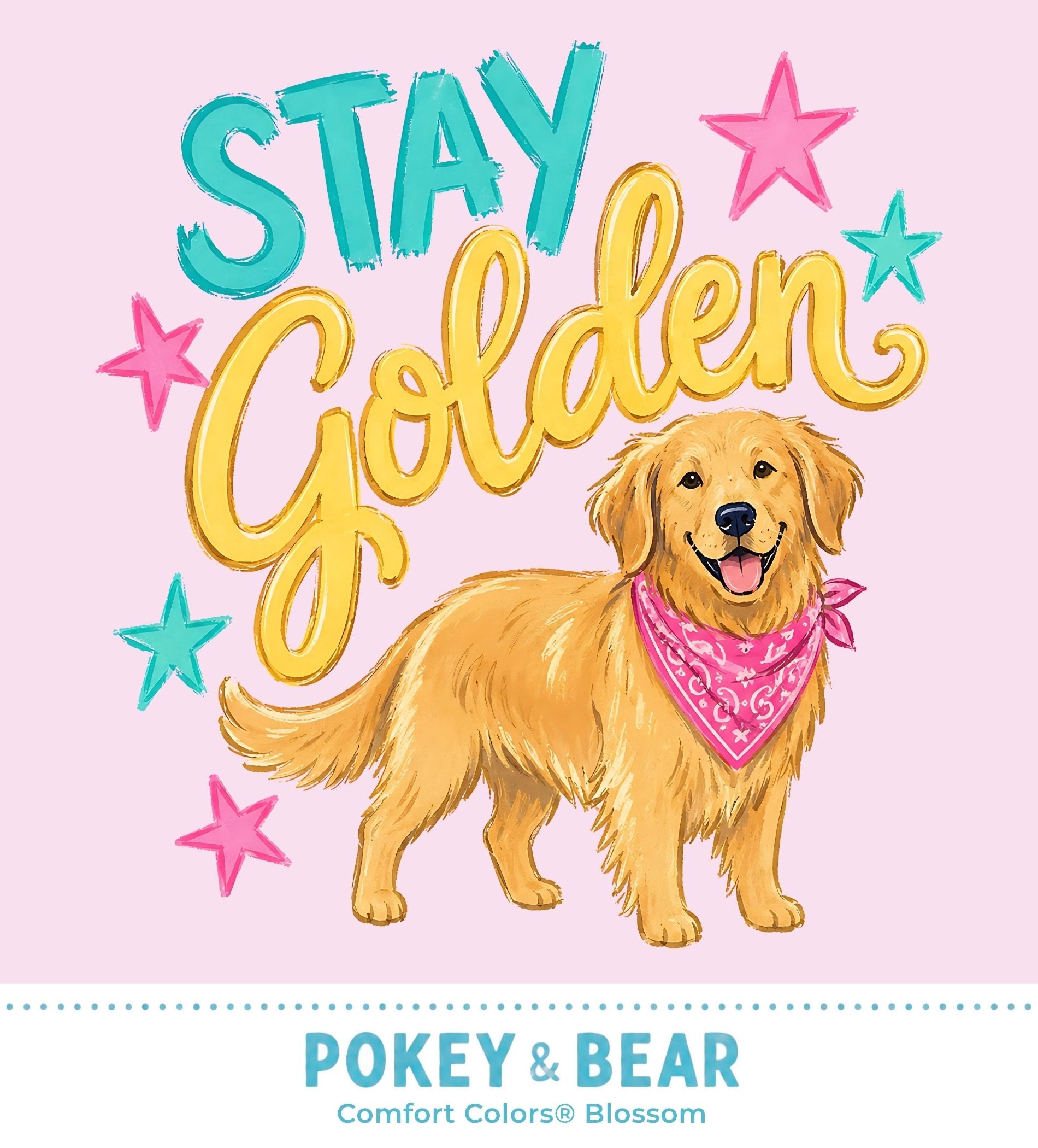 Stay Golden Pink Bandana Png